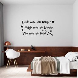 Adesivo Decorativo Frase Viva Como Um Potter Hogawarts Harry Potter Weasley Granger - 2