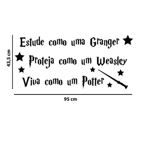 Adesivo Decorativo Frase Viva Como Um Potter Hogawarts Harry Potter Weasley Granger - 4