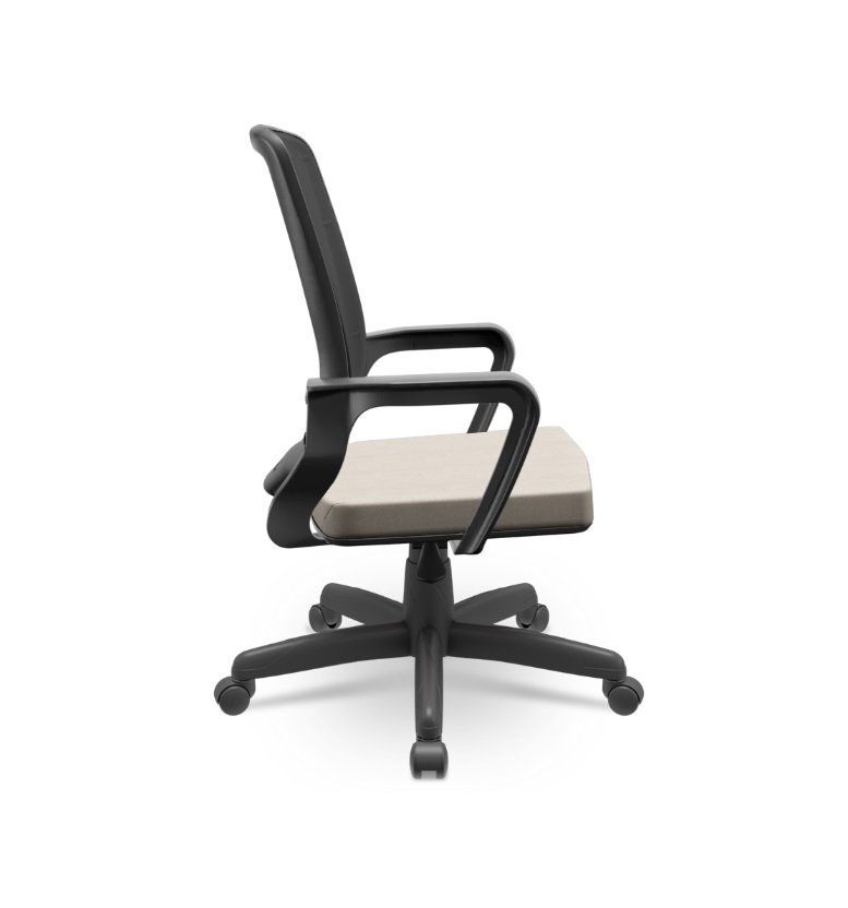 Cadeira Adrix Tela Plaxmetal Base Aço Relax Crepe Fendi T87 - 2
