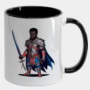 Ver imagem 1 de Caneca Branca com Interna Preta Y5 Orixá Ogum Espada Desenho Arte