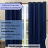 Cortina Blackout 2,80x2,20 Franzida Padrao para Sala Ilhos Corta Luz Cor Marinho - 3