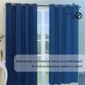 Cortina Blackout 2,80x2,20 Franzida Padrao para Sala Ilhos Corta Luz Cor Marinho - 4
