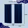 Cortina Blackout 2,80x2,20 Franzida Padrao para Sala Ilhos Corta Luz Cor Marinho - 2