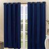 Cortina Blackout 2,80x2,20 Franzida Padrao para Sala Ilhos Corta Luz Cor Marinho - 5