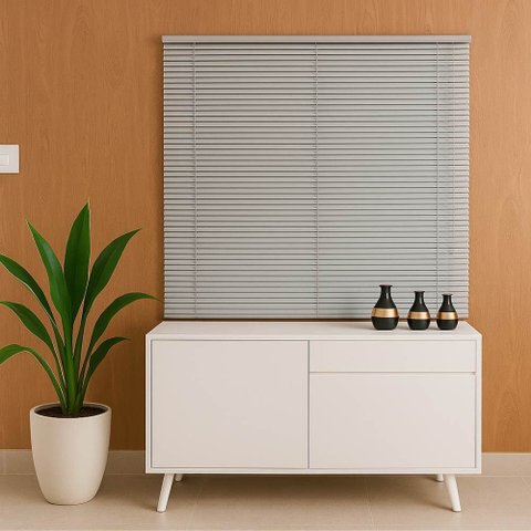 Persiana Pvc Trilho Metálico 180larg X 140alt - Cinza