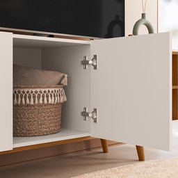 Rack Aldan para Tv "55 2 Portas - Colibri - Off White Matte / Frejo - 12