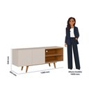 Ver imagem 5 de Rack para TV Aldan 55 Polegadas 2 Portas Off White Matte/Freijó Colibri Decor