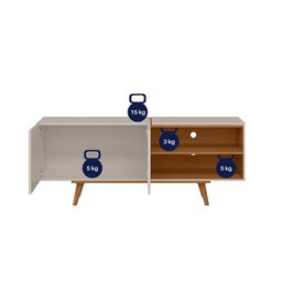 Rack Aldan para Tv "55 2 Portas - Colibri - Off White Matte / Frejo - 4