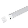 Perfil Sobrepor Canto 15.7x15.7mm Alumínio Branco Difusor Quadrado 1 Metro Para Fita LED - 1