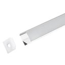 Ver imagem 1 de Perfil Sobrepor Canto 15.7x15.7mm Alumínio Branco Difusor Quadrado 1 Metro Para Fita LED