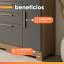 Ver imagem 6 de Cômoda 4 Gavetas 2 Portas com Cabideiro e Prateleira Íris