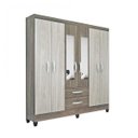 Ver imagem 3 de Guarda-Roupa Casal com Espelho 6 Portas 2 Gavetas Real Light Atualle Móveis
