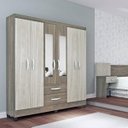 Ver imagem 1 de Guarda-Roupa Casal com Espelho 6 Portas 2 Gavetas Real Light Atualle Móveis