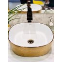 Ver imagem 3 de Cuba de Apoio da Linha Marrocos na cor Rose Gold Quadrada