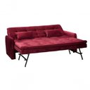 Ver imagem 4 de Sofá Cama Reclinável Com Cama Auxiliar - Veludo Vinho