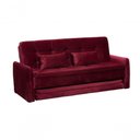 Ver imagem 1 de Sofá Cama Reclinável Com Cama Auxiliar - Veludo Vinho