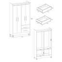 Ver imagem 4 de Guarda-Roupa Solteiro com Espelho 4 Portas 2 Gavetas Real Light Atualle Móveis