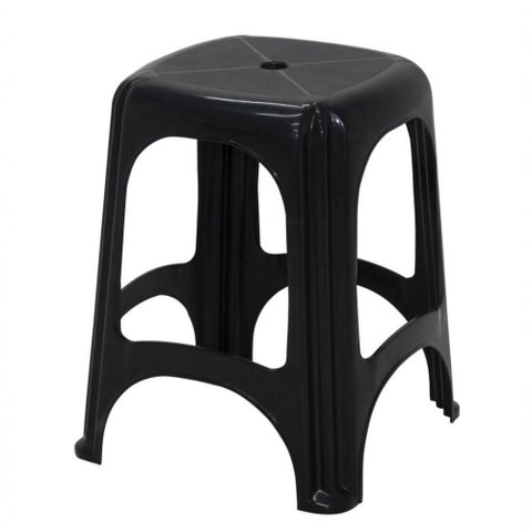 Kit 8 Banqueta Tramontina Niteroi em Polipropileno Preto