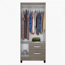 Ver imagem 2 de Guarda-Roupa Solteiro com Espelho 3 Portas 2 Gavetas Real Light Atualle Móveis