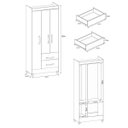 Ver imagem 4 de Guarda-Roupa Solteiro com Espelho 3 Portas 2 Gavetas Real Light Atualle Móveis