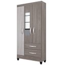 Ver imagem 3 de Guarda-Roupa Solteiro com Espelho 3 Portas 2 Gavetas Real Light Atualle Móveis