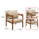 Ver mais imagens de Kit 4 Poltrona Sala Decorativa Dallas Estofada Veludo Bege Base Madeira Castanho - Arkell