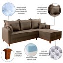 Ver imagem 6 de Sofá 3 Lugares Onix com Chaise Lado Direito 230cm em Linho