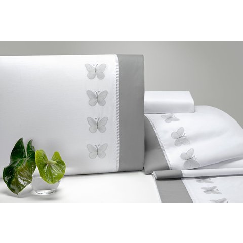 Jogo de Lençol Papillons Branco Queen 4 Peças