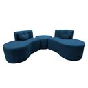 Ver imagem 6 de Sofá Modular Orgânico Monterrey 260cm + Puff Bouclé Azul Marinho