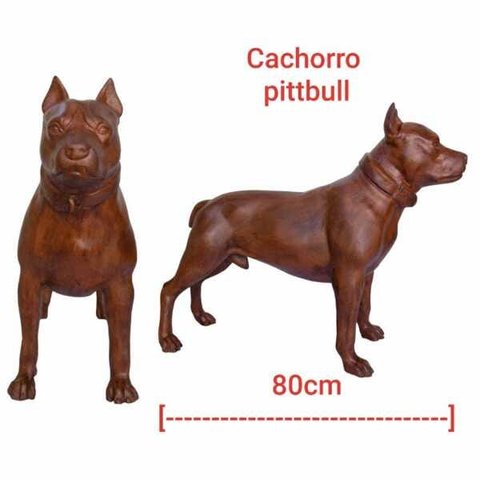 ESCULTURA CACHORRO PIT BULL 02UN FERRO FUNDIDO PRONTO ARTES