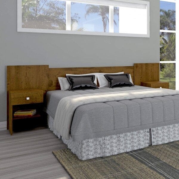 Cabeceira Casal/Queen Extensível 2 Mesas de Apoio Bélgica Light Atualle Móveis é boa?