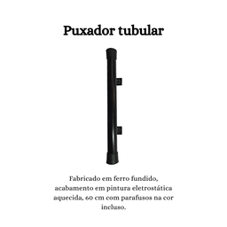 Puxador Tubular para Porta de Correr 60cm - Preto - 2