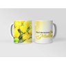 Caneca ECF Dia da Mulher - Tulipas Amarelas Porcelana Branca 325ml - 1