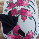 Ver imagem 3 de Kit Capa de Sousplat Poá com Rosas 06 Peças