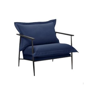 Poltrona Decorativa Base Preta Sara Cor Azul