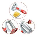 Ver imagem 3 de Descascador Legumes Frutas 3 Tipos Lâmina Aço Inox Julienne Serrilhada Corte Afiado Preciso