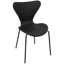 Ver imagem 2 de Kit 3 Cadeiras Jacobsen Polipropileno Sala Jantar Base Preta - Preto