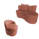 Ver imagem 2 de Kit Namoradeira + Poltrona Yara Orgânica Bouclé Terracota