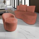 Ver imagem 1 de Kit Namoradeira + Poltrona Yara Orgânica Bouclé Terracota