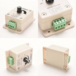 Dimmer Controle Rotatório 12-24V Analógico Lâmpada Fita LED Regulador Potência Energia Tensão - 6