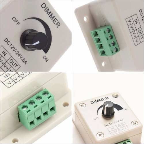 Dimmer Controle Rotatório 12-24V Analógico Lâmpada Fita LED Regulador Potência Energia Tensão - 5