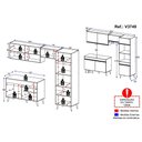 Ver imagem 5 de Armário de Cozinha Compacta 252cm Veneza Multimóveis V3749 Branco/Dourado