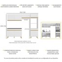 Ver imagem 4 de Armário de Cozinha Compacta 252cm Veneza Multimóveis V3749 Branco/Dourado