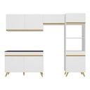 Ver imagem 7 de Armário de Cozinha Compacta 252cm Veneza Multimóveis V3749 Branco/Dourado