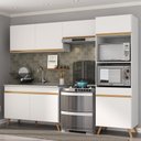 Ver imagem 3 de Armário de Cozinha Compacta 252cm Veneza Multimóveis V3749 Branco/Dourado