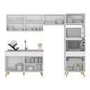 Ver imagem 6 de Armário de Cozinha Compacta 252cm Veneza Multimóveis V3749 Branco/Dourado
