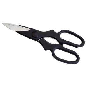 Tesoura Cozinha Aço Inox Corte Multiuso Embalagem Ossos Aves Resistente Anatômica Cabo