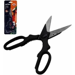Tesoura Cozinha Aço Inox Corte Multiuso Embalagem Ossos Aves Resistente Anatômica Cabo - 5