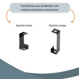 Kit 3 Peças Gancho Longo Perfilado 38x38mm Cor Preta - 7