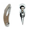 Ver imagem 4 de Kit Vinho 2 Peças Canivete Abridor Saca Rolhas Tampa Garrafa Rosca Metal Inoxidável Presente